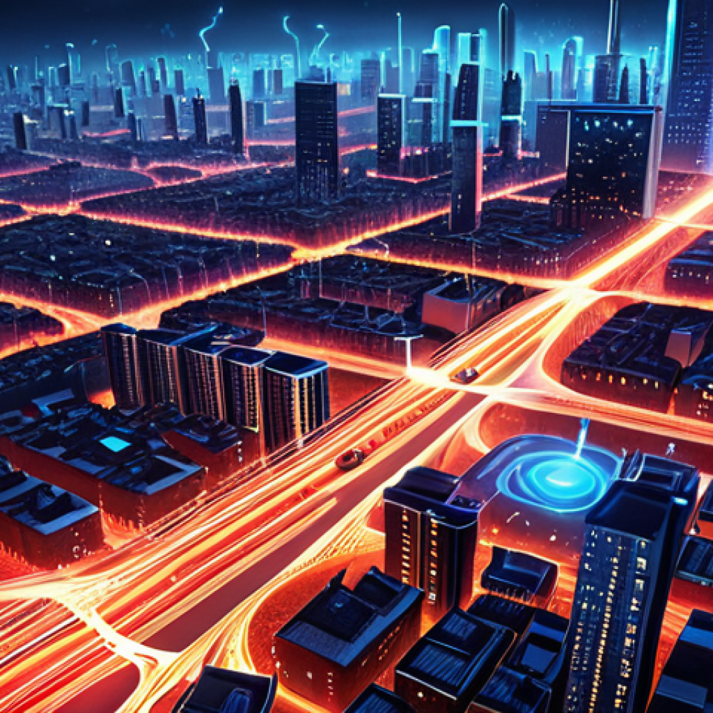 A captivating futuristic digital illustration showcasing the omnipresent nature of electromagnetic waves in a modern cityscape. Glowing, intricate lines and networks, representing Wi-Fi, cellular, and radio waves, seamlessly connect diverse individuals using smartphones, laptops, and other smart devices across the urban landscape. The waves originate from central communication hubs, extending outwards to create a vibrant, interconnected web that envelops the city. The overall atmosphere evokes a sense of essential, invisible technology, serving as the 'blood circulatory system' of contemporary civilization, with a dynamic and energetic visual style, perhaps at dusk or night with subtle light effects.