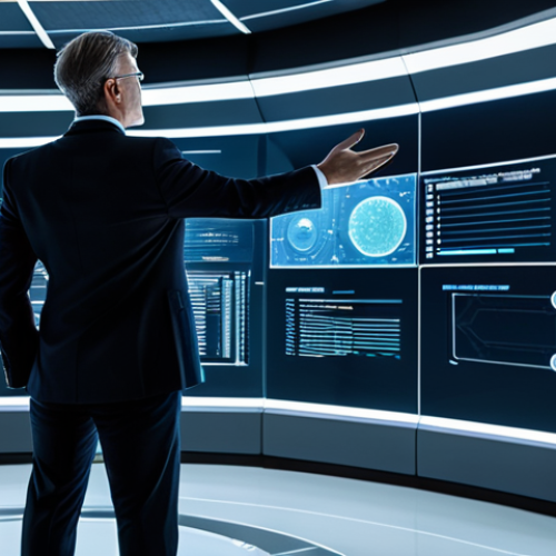 A professional, poised tech expert in a modest business suit, standing in a futuristic control room, expertly orchestrating glowing holographic projections of data streams and interconnected digital systems. The scene emphasizes seamless coordination and intelligent management of complex processes. High-tech environment, professional lighting. Fully clothed, appropriate attire, safe for work, perfect anatomy, correct proportions, natural pose, well-formed hands, proper finger count, natural body proportions, professional photography, high quality, appropriate content, modest.