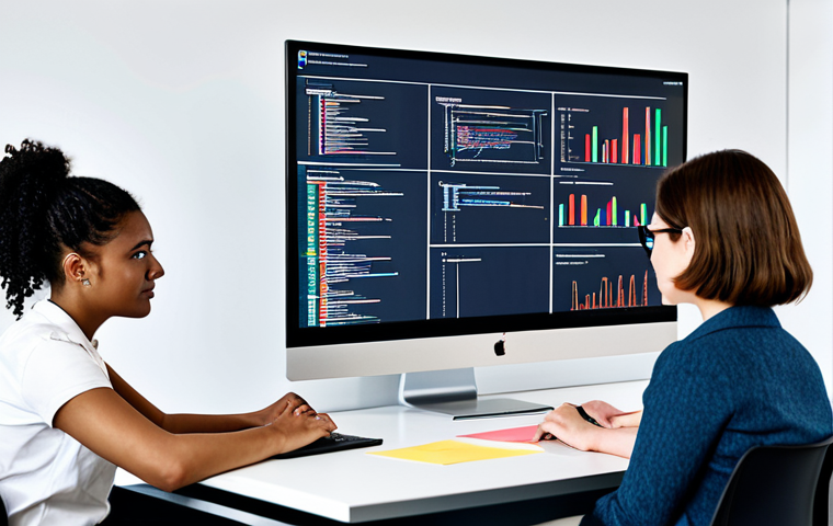 **

"A diverse team of software developers in a modern, brightly lit office space, fully clothed in professional attire, collaborating on a project. They are looking at a large screen displaying lines of code and architectural diagrams. Include laptops, whiteboards with flowcharts, and sticky notes.  Safe for work, appropriate content, perfect anatomy, correct proportions, natural pose, well-formed hands, proper finger count, natural body proportions, high quality, professional."

**